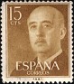 Spain - 1955 - General Franco - 15 CTS - Ocher - Dictator, Army General - Edifil 1144 - 0